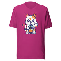 Cute Cat Boba T-Shirt Sticky Rice Market Berry Front