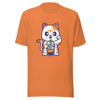 Cute Cat Boba T-Shirt Sticky Rice Market Burnt Orange Front