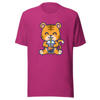 Cute Tiger Boba T-Shirt Sticky Rice Market Berry Front