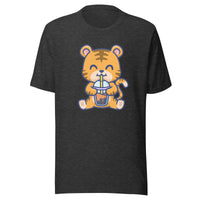 Cute Tiger Boba T-Shirt Sticky Rice Market Dark Grey Heather Front