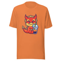 Cute Dragon Boba T-Shirt Sticky Rice Market Burnt Orange Front