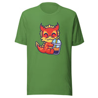 Cute Dragon Boba T-Shirt Sticky Rice Market Leaf Green Front