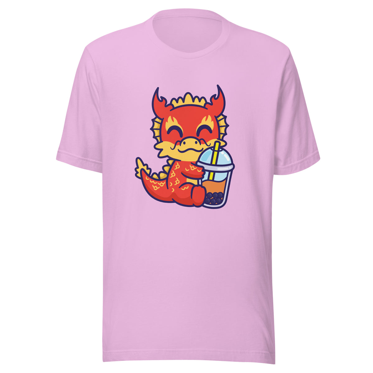 Cute Dragon Boba T-Shirt Sticky Rice Market Lilac Front