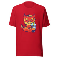 Cute Dragon Boba T-Shirt Sticky Rice Market Red Front