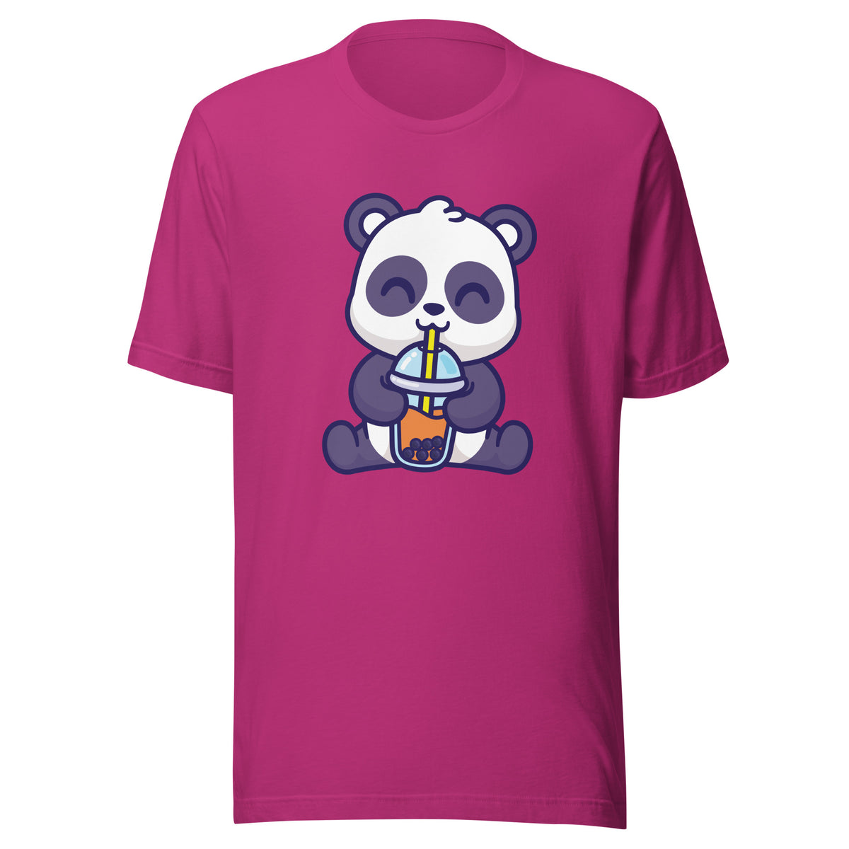 Cute Panda Boba T-Shirt Sticky Rice Market Berry Front