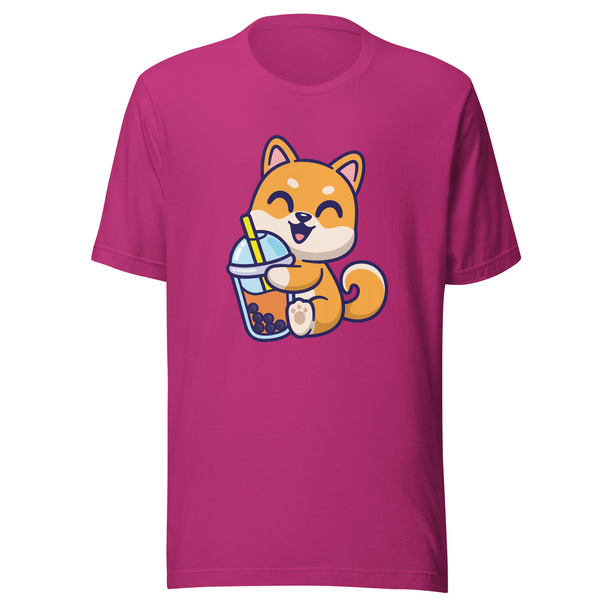 Cute Shiba Inu Boba T-Shirt Sticky Rice Market Berry Front