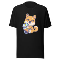 Cute Shiba Inu Boba T-Shirt Sticky Rice Market Black Front