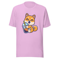 Cute Shiba Inu Boba T-Shirt Sticky Rice Market Lilac Front