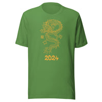 Year of the Dragon 2024 T-Shirt Leaf Green Front