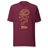 Year of the Dragon 2024 T-Shirt Maroon Front