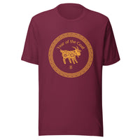 Year of the Goat T-Shirt Sticky Rice Market Maroon Front