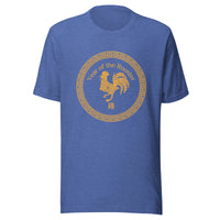 Year of the Rooster T-Shirt Sticky Rice Market Heather True Royal Blue Front